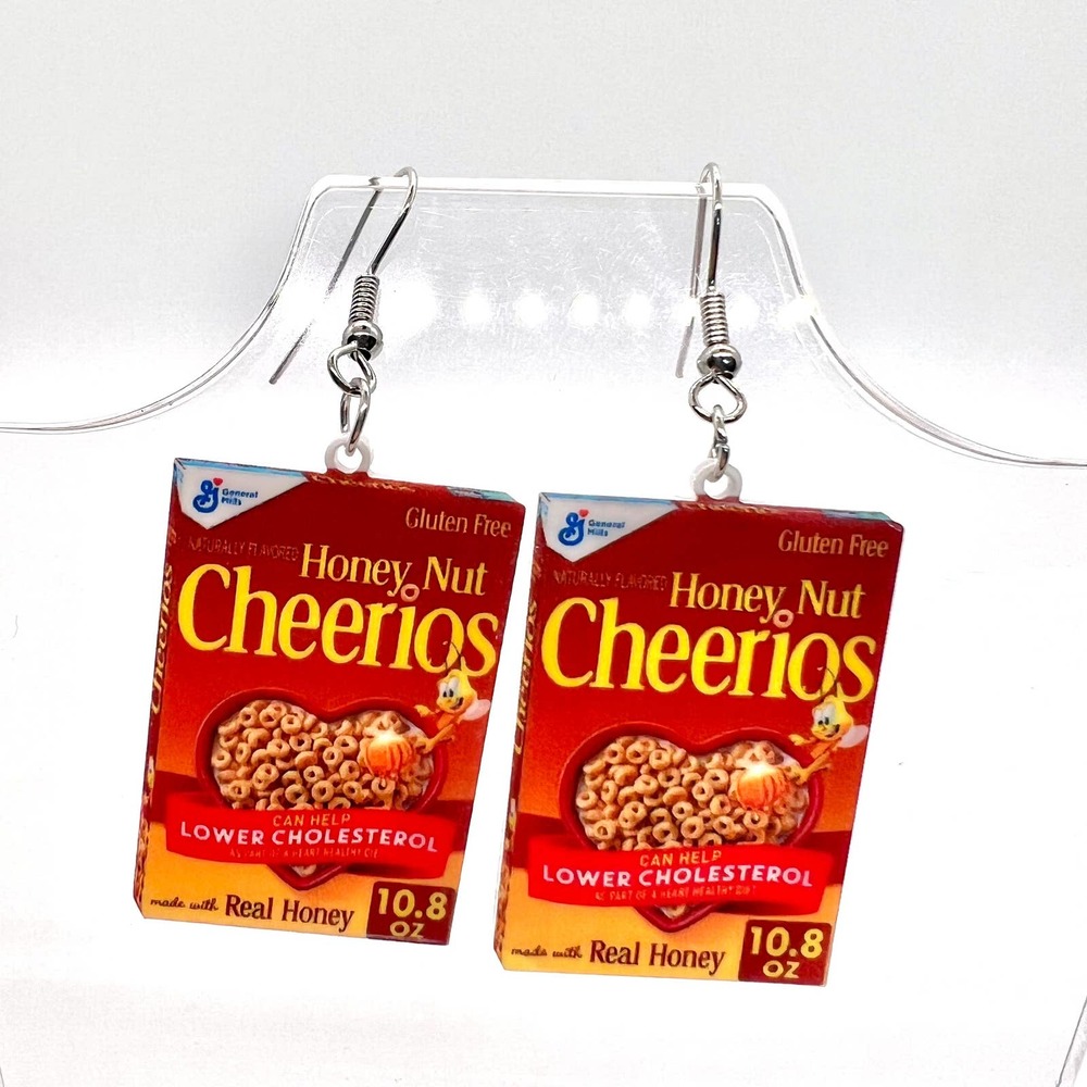 Honey Nut Cheerios Earrings - Cereal Earrings - Teacher Earrings - Breakfast Ear